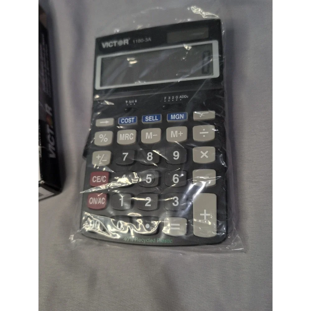 Victor 11803A Business Calculator 12-Digit LCD Solar Battery‎ Black